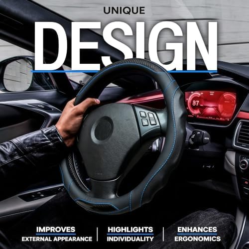Leather Car Steering Wheel Cover, 14.5-15Inch Anti-Slip Steering Wheel Cover - Image 2