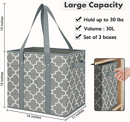 Reusable Grocery Bags 6-Pack Foldable Washable Large Storage Basket - Image 3