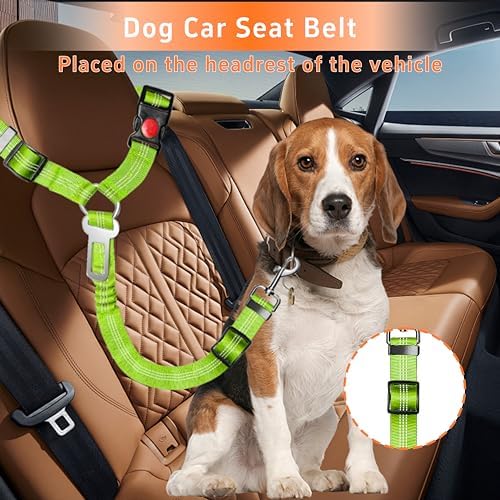 Seyezo Dog Car Seat Belt for Car, 2 Piece Set Retractable Dog Car Harness - Image 3