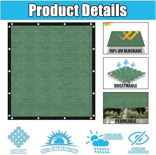 Amagenix 90% Pergola Shade Cover 7' X 10' Sun Shade Cloth - Image 3