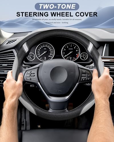 Steering Wheel Cover for Men Women Leather Universal Steering Wheel Covers for - Image 2