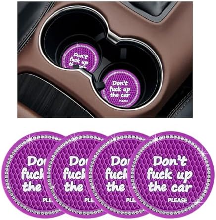 Ziciner 4 Pack Bling Car Cup Holder Coaster, 2.75 Inch Anti-Slip Auto Insert by Ziciner