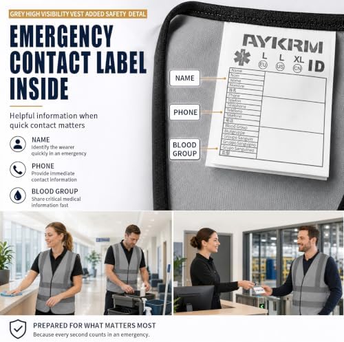 AYKRM 12 colour High visibility viz vest hi vis viz reflective work - Image 6