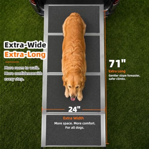 Dog Ramp for Car, "  × "  Ultra-Wide Aluminum Outdoor Pet Ramp for - Image 3