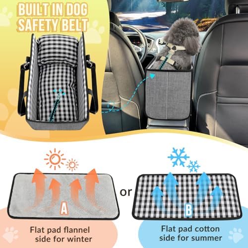 SlowTon Console Dog Car Seat, Dog Booster Seat - Image 6