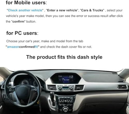 Dash Cover Mat Custom Fit for Honda Odyssey, Dashboard Pad Cap Carpet Protector - Image 2