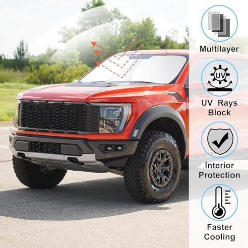 Front Windshield Sun Shade for 2015-2025 2026 Ford F150 F-150 - Image 2