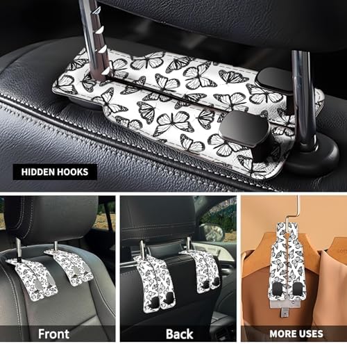 Car Seat Headrest Hook, Universal Leather Cute Hanger Holder Hook, Storage - Image 3