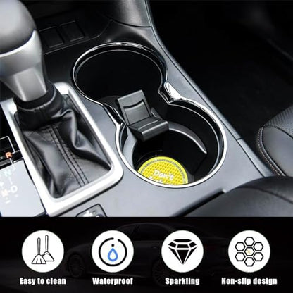 Ziciner 4 Pack Bling Car Cup Holder Coaster, 2.75 Inch Anti-Slip Auto Insert - Image 3