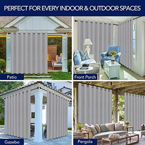 PureFit Outdoor Curtains for Patio Waterproof Weatherproof Outside Curtains - Image 5