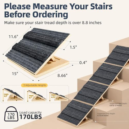 Upgraded Dog Ramps for Stairs, Adjustable Stair Ramp for Dogs - Image 2
