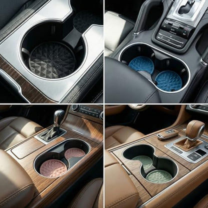 Silicone Car Coasters Set of 4, 2.75" Cup Holder Mats - Image 6
