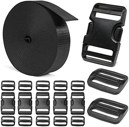 BEYOURD Heavy-Duty Buckles and Strap Set 1-1/2": 6 Yards of Thick Nylon Webbing by BEYOURD