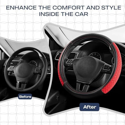 Skechers Steering Wheel Cover, Max Cushioning Leather Steering Wheel Cover - Image 6