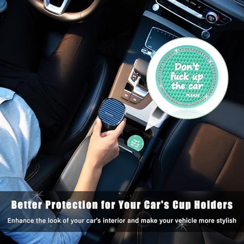 Ziciner 4 Pack Bling Car Cup Holder Coaster, 2.75 Inch Anti-Slip Auto Insert - Image 4