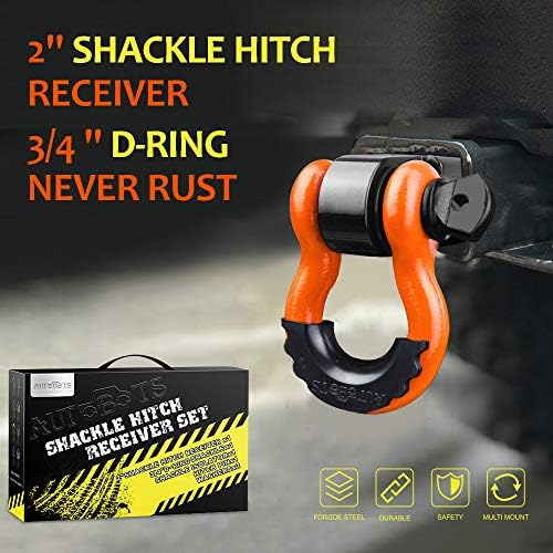 AUTOBOTS Tow Hitch Receiver 2" Shackle Hitch Receiver Orange - Image 6