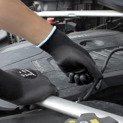 Kebada Safety Work Gloves for Men & Women, PU Coated, 12 Pairs - Image 5