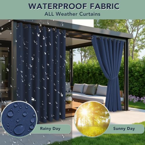 Patio Curtains Outdoor Waterproof, Privacy Drapes - Image 2