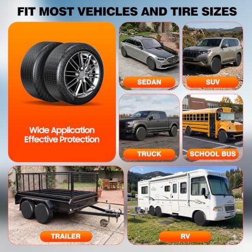 MOONET Oxford Fabric Tire Covers Black 4-Pack, - Image 3