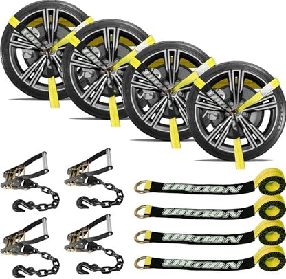4 Pack Car Tie Down Straps for Trailers by IBITION