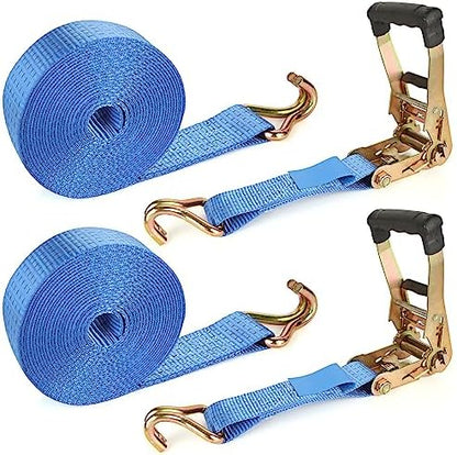 2 Pack 2 Inch Ratchet Straps Heavy Duty 20ft Tie Down Straps Ratchet by LISHINE