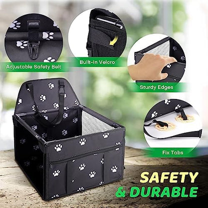 GENORTH Small Dog Car Seats for Small Dogs, Portable Puppy/Pet Car Booster Seat - Image 4