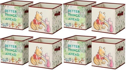 Disney Winnie the Pooh Storage Cubes, 10x10 Collapsible Cube Organizer Baskets by IdeaNuovaCharacterShop