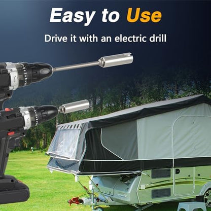 EVRBUL Stainless Steel Scissor Jack Slotted Drill Adapter T-Slot Drill - Image 6