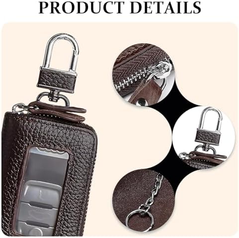 Car Key Case, PU Leather Auto Key Fob Cover, Car Smart Key Pouch - Image 5