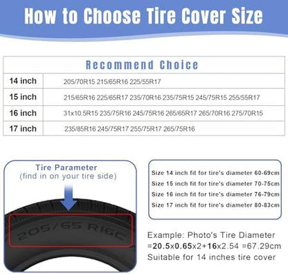 KAINSY Custom Spare Tire Cover, Personalized Wheel Tire Cover - Image 6