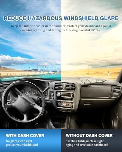 FIILINES Dash Cover for 1998-2005 Chevy Blazer, 1998-2004 Chevrolet S10/GMC - Image 6