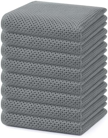 Homaxy 100% Cotton Waffle Weave Kitchen Dish Towels 8-Pack by Homaxy