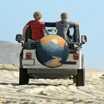 Camper Spare Tire Cover Mountain Adventure Wheel Tire Cover - Image 6