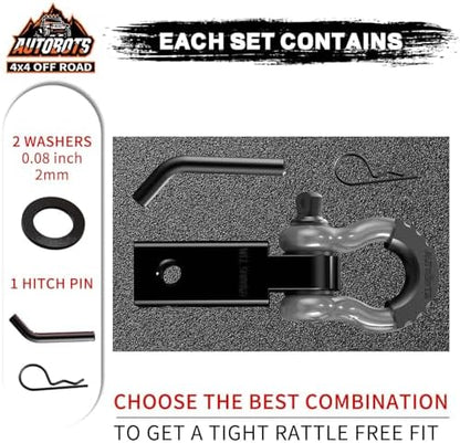 AUTOBOTS Tow Hitch Receiver 2" Shackle Hitch Receiver Gray - Image 2