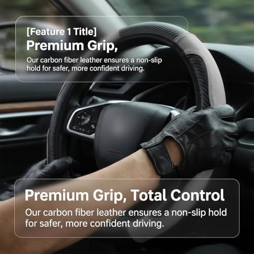 Zpana Car Steering Wheel Cover, Elastic Stretch Carbon Fiber Full Surround - Image 2
