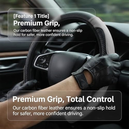 Zpana Car Steering Wheel Cover, Elastic Stretch Carbon Fiber Full Surround - Image 2