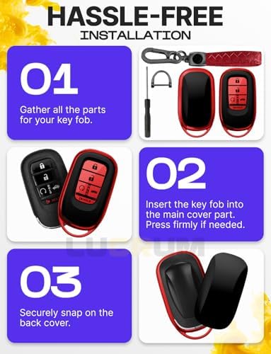 Lucrum Compatible with Honda Key Fob Cover & Keychain - Image 6