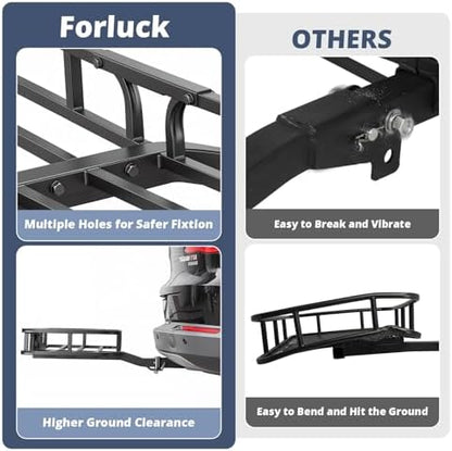 Forluck 53" x 19" x 5" Hitch Mount Cargo Carrier, 500 lbs Capacity Heavy Duty - Image 3
