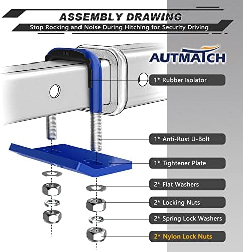 AUTMATCH Hitch Tightener Anti-Rattle Clamp - Image 3