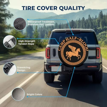 GENANY Mythical Winged Art Thick PVC Leather Spare Tire Cover Size 15 - Image 4