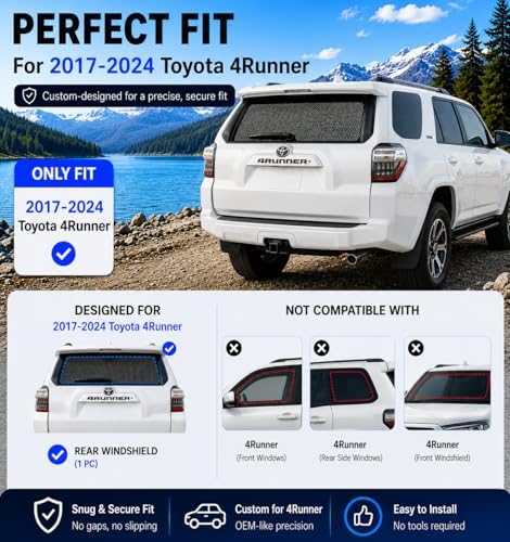 Rear Window Shade for Toyota 4Runner 2017-2024 Breathable Mesh Sunshade - Image 4