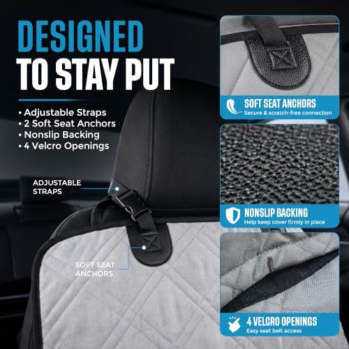 Bulldogology Dog Car Seat Cover Waterproof Heavy Duty Bench Dog Hammock - Image 4