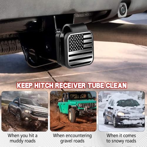 Universal Flag Tow Hitch Covers, Receiver Tube Hitch Plug, American Flag Rubber - Image 6