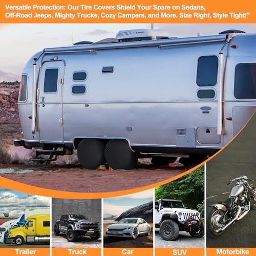 Set of 4 Tire Covers, Waterproof Aluminum Film Tire Sun Protectors, - Image 5