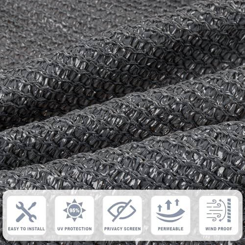 Cool Area Sun Shade Cloth with Grommets, Dark Grey - Image 4
