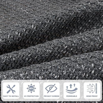 Cool Area Sun Shade Cloth with Grommets, Dark Grey - Image 4
