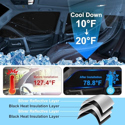 10PCS Windshield Sun Shade Custom Fit - Image 3