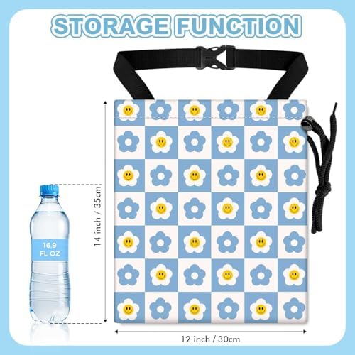 Checkered Smiling Daisy Car Trash Bag - Image 2