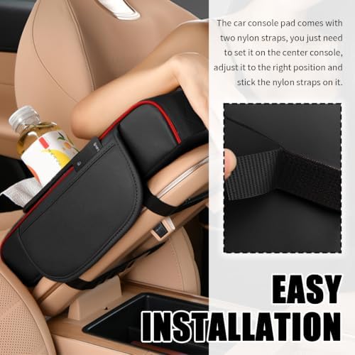 5-in-1 Car Center Console Cover, Leather Car Armrest Cover - Image 5