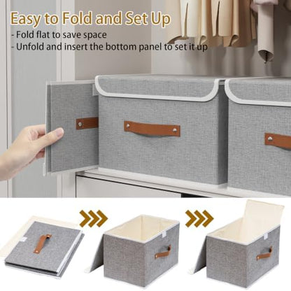Yawinhe Collapsible Storage Boxes, 10.2x7.9x6.7in - Image 7